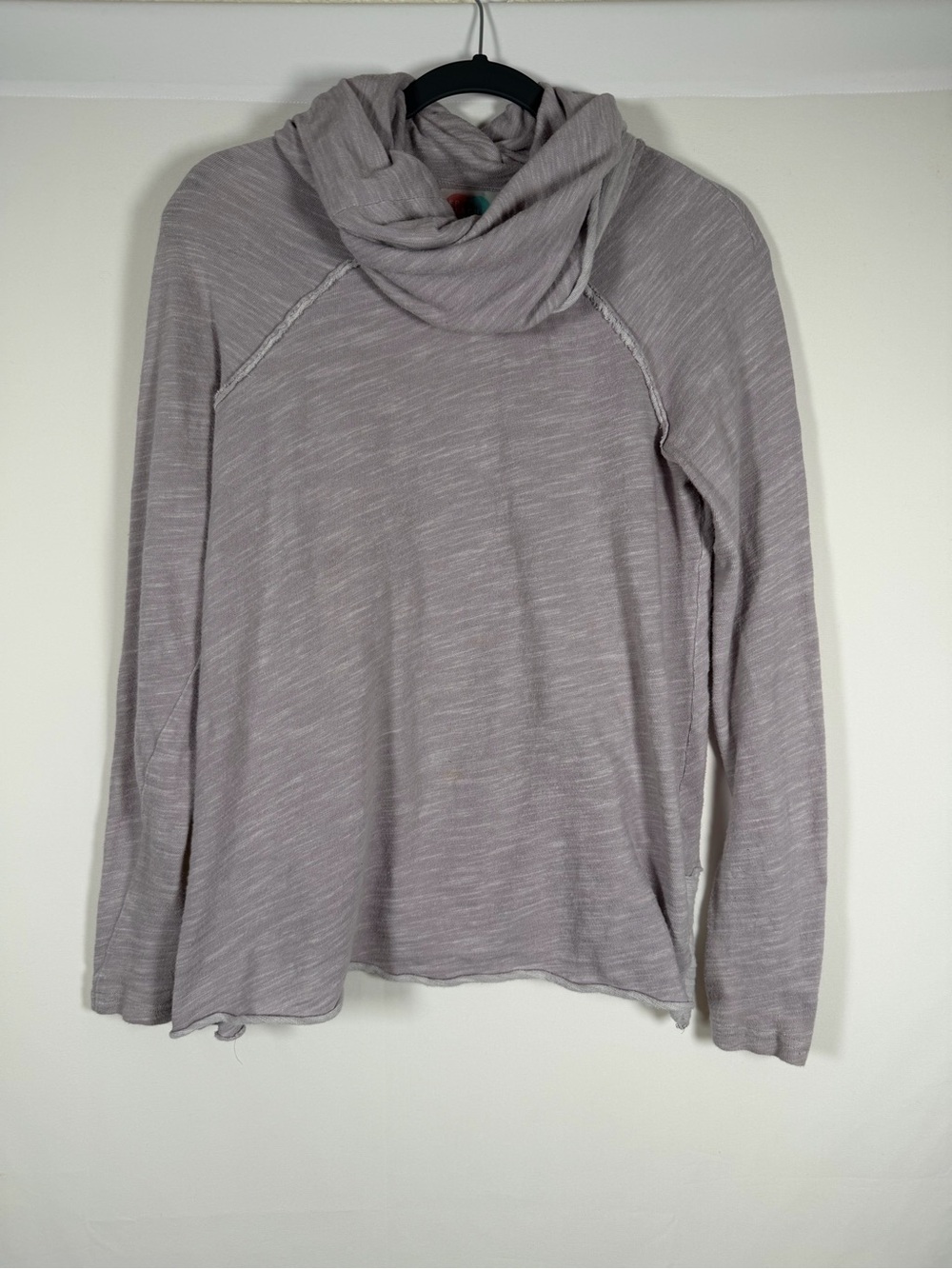 Free People Beach Light Lavender Funnel Neck Top - coastal, boho